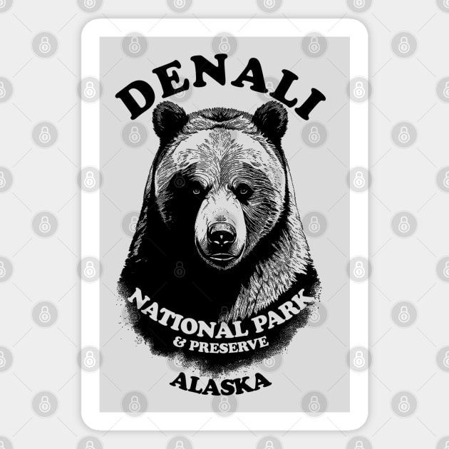 Denali National Park Home Of The Grizzly Bear Magnet by TMBTM